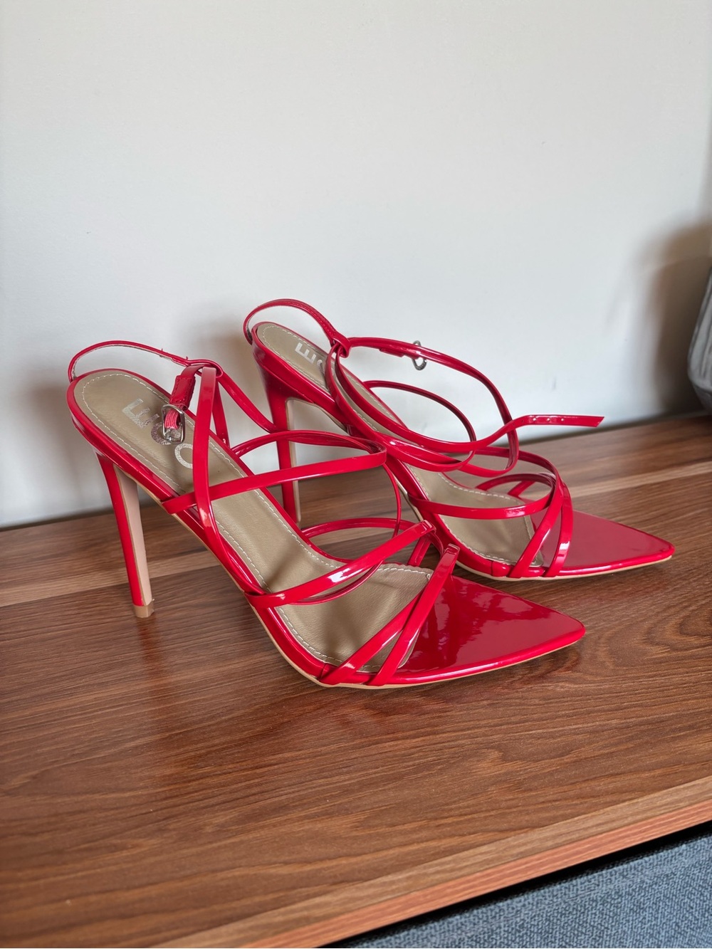 EGO Red Patent Strappy Stiletto Heels